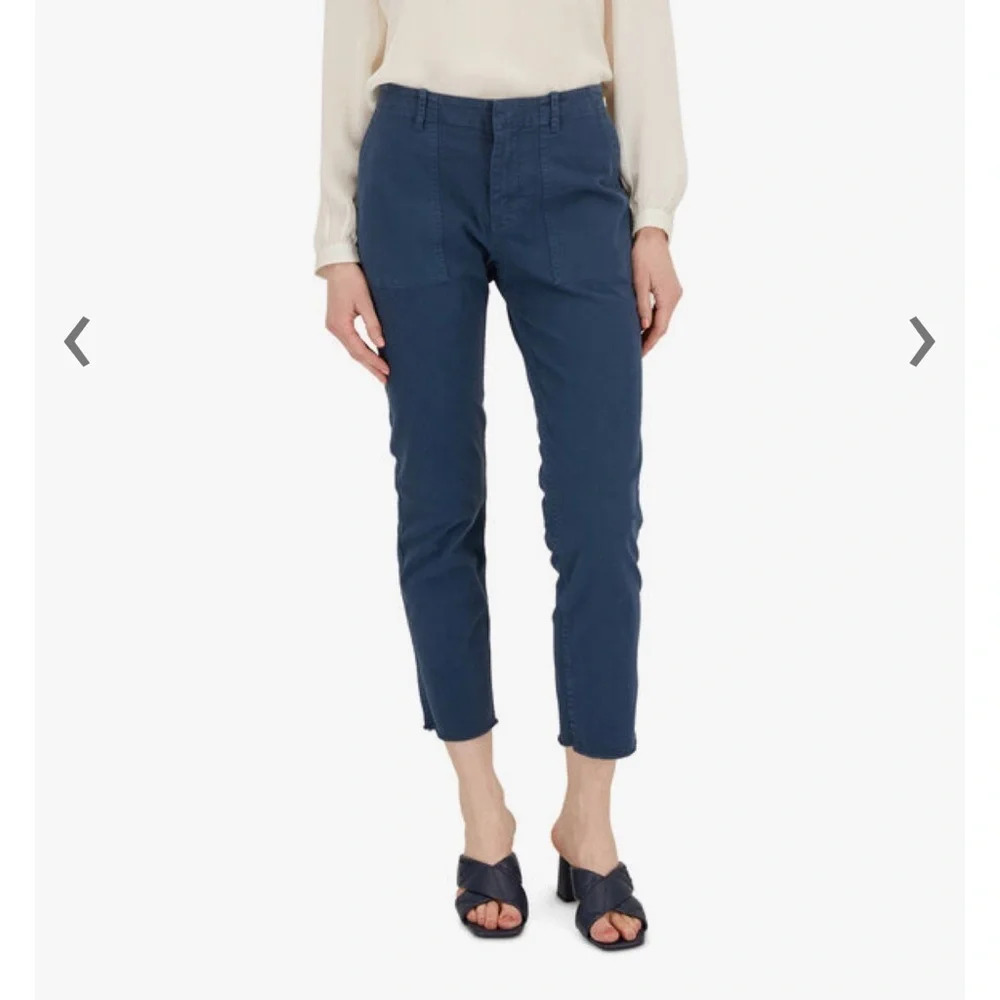 NILI LOTAN Jenna Marine Blue Mid-Rise Crop Pant  size: 4